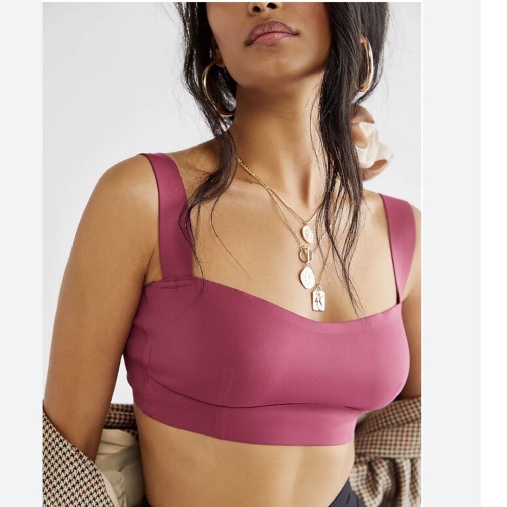 Intimately Free People Naomi Underwire Longline Bra Wide Strap Gold Hardware M